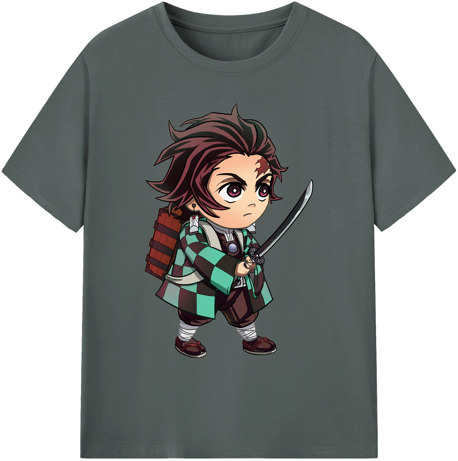 （画像用） 鬼滅の刃 竈門 炭治郎／かまど たんじろう Kamado Tanjirou 綿100％ メンズ半袖Tシャツ｜肌触りやわらか＆通気性